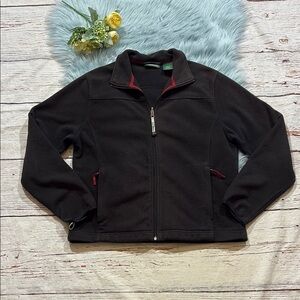 L.L. Bean Fleece Black Zip Up Jacket sz M
